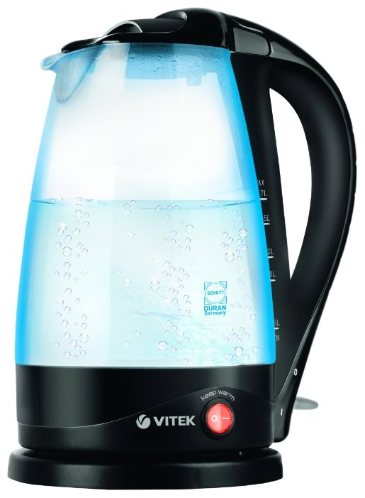 Изображение Электрический чайник VITEK VT-1181 TR (2200 Вт/1,7 л /стекло, пластик/прозрачный, черный)