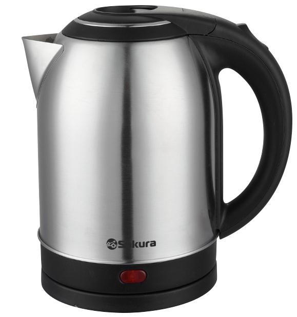 Изображение Электрический чайник Sakura SA-2121BS (2200 Вт/1,7 л /металл/черный, серебристый)