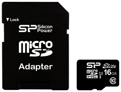 Изображение Карта памяти Silicon Power MicroSDHC Class 10 16 Гб адаптер на SD SP016GBSTHBU1V10-SP