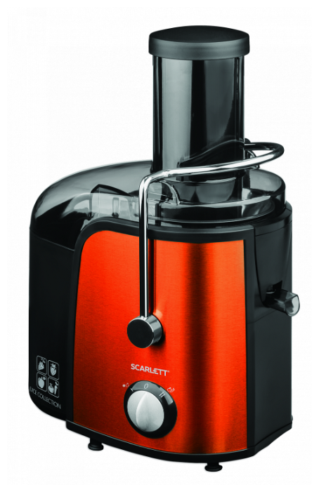 Изображение Соковыжималка Scarlett SC-JE50S42 (центробежная/1000 Вт /черный, оранжевый)