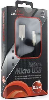 Изображение Кабель соединительный Gembird CC-P-mUSB02Bk-0.5M USB 2.0 A Micro USB 2.0 B черный 0,5 м