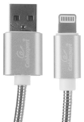 Изображение Кабель соединительный Gembird CC-G-APUSB02S-0.5M USB 2.0 A Lightning 8P серебристый 0,5 м