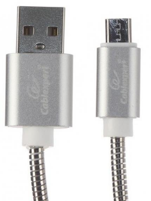 Изображение Кабель соединительный Gembird CC-G-mUSB02S-1M USB 2.0 A Micro USB 2.0 B серебристый 1 м