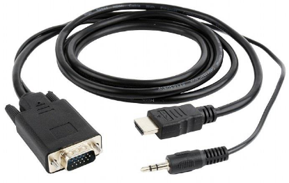 Изображение Кабель Cablexpert A-HDMI-VGA-03-6 HDMI-VGA+ 3.5Jack (черный) (1,8 м)