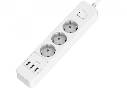 Изображение Сетевой фильтр Harper UCH-330 1,5 м, белый