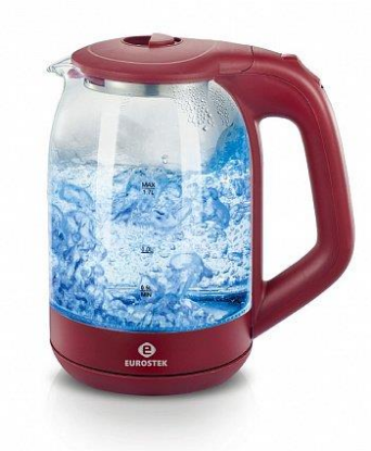 Изображение Электрический чайник Eurostek EEK-3014 (1799 Вт/1,8 л /стекло, пластик/красный, прозрачный)