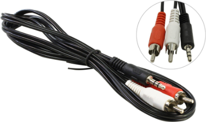 Изображение Кабель соединительный 5BITES AC35J2R-015M 3.5 mm jack-RCA x2 (черный) (1,5 м)