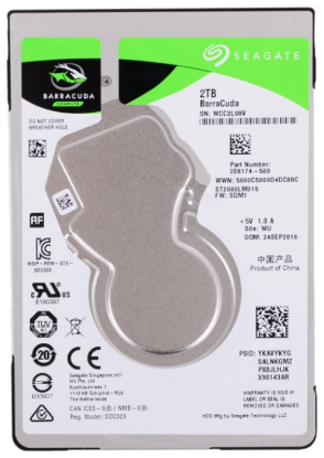 Изображение Жесткий диск 2.5" 2000 ГБ Seagate BarraCuda ST2000LM015, 5400 rpm, 128 МБ