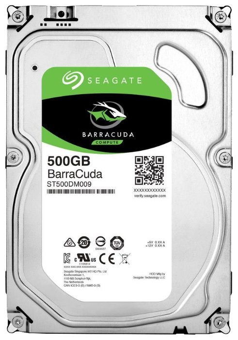 Изображение Жесткий диск 3.5" 500 ГБ Seagate BarraCuda ST500DM009, 7200 rpm, 32 МБ