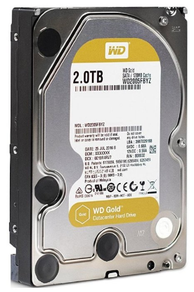 Изображение Жесткий диск 3.5" 2000 ГБ Western Digital Gold WD2005FBYZ, 7200 rpm, 128 МБ