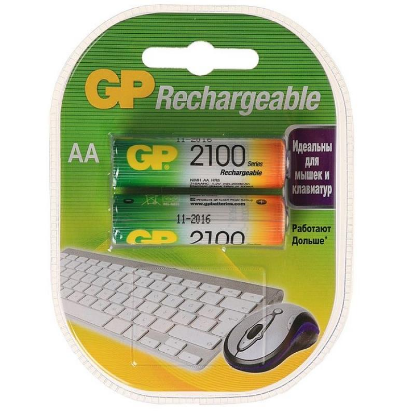 Изображение Аккумулятор GP HR6-2BL (AA (R6,316,LR6) 1,2 В 2100 мА*час Ni-Mh)