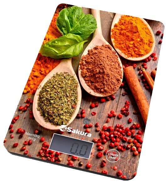 Изображение Весы кухонные Sakura SA-6077 DS специи (рисунок)