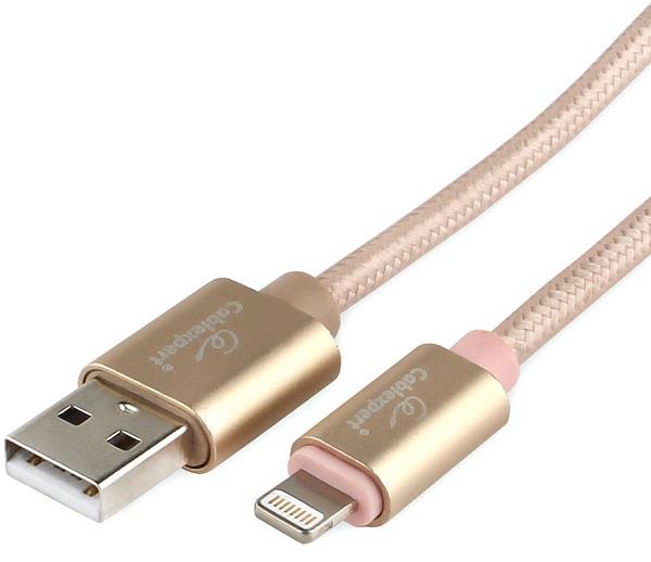 Изображение Кабель соединительный Cablexpert CC-U-APUSB02Gd-3M USB 2.0 A Lightning 8P золотой 3 м