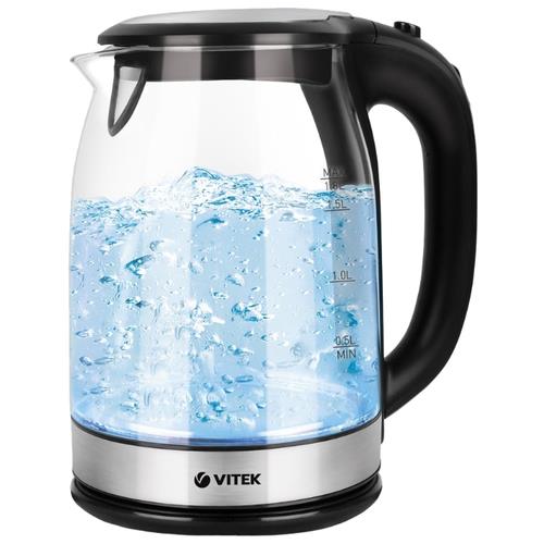 Изображение Электрический чайник VITEK VT-7095 (2200 Вт/1,8 л /стекло, пластик/прозрачный, серебристый)