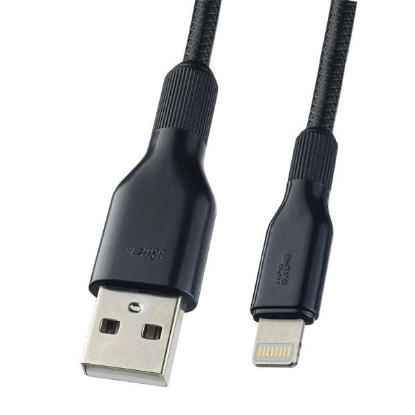 Изображение Кабель соединительный Perfeo I4318 USB 2.0 A Lightning 8P черный 1 м