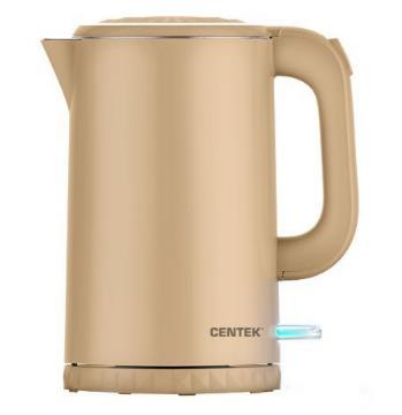 Изображение Электрический чайник CENTEK CT-0020 (2200 Вт/1,7 л /металл, пластик/бежевый)