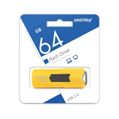 Изображение USB flash SmartBuy Stream,(USB 2.0/64 Гб)-желтый ()