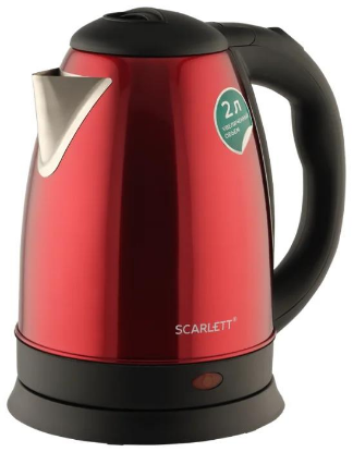 Изображение Электрический чайник Scarlett SC-EK21S76 (1800 Вт/2 л /металл/красный, черный)