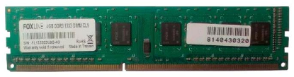 Изображение Оперативная память 4 GB DDR3 Foxline FL1333D3U9S-4G (10600 МБ/с, 1333 МГц, CL9)