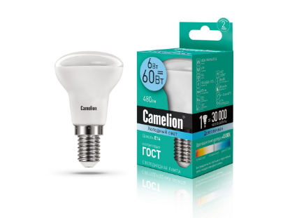 Изображение Лампа светодиодная Camelion LED6-R50/845 Е14 4500K 6 Вт