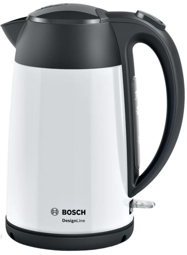 Изображение Электрический чайник Bosch TWK3P421 (2400 Вт/1,7 л /сталь/белый, черный)