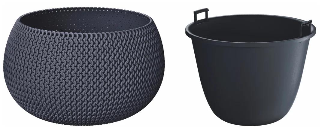 Изображение Кашпо Prosperplast SPLOFY BOWL DKSP370-S433 9 л  антрацит