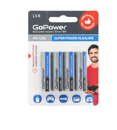 Изображение Батарейка GoPower (00-00015601) Super Power Alkaline / LR6 (AA (R6,316,LR6) 1,5 В  щелочная (алкалиновая))