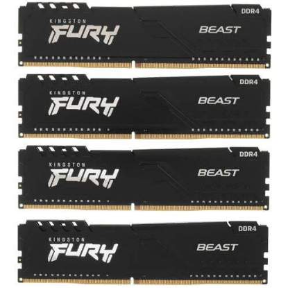 Изображение Оперативная память 4x4 GB DDR4 Kingston FURY Beast Black KF426C16BBK4/16 (21300 МБ/с, 2666 МГц, CL16)