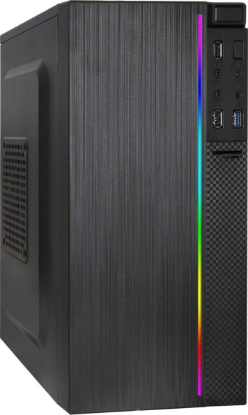 Изображение Корпус ExeGate mEVO-9302-RGB-700W-12 (micro-ATX, черный, 700 Вт)/(EX287886RUS)