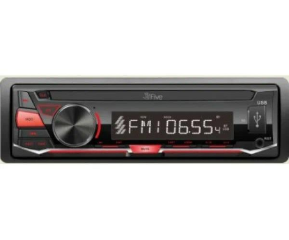 Изображение Автомагнитола FIVE F20R, (4x50 Вт, монохромный дисплей, черный, красный)