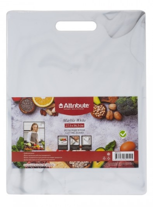 Изображение ATTRIBUTE ABX143 Доска разделочная MARBLE White 27,5х36,5см