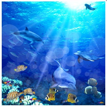 Изображение ШТОРЫ BRIMIX 02-09 Шторка в ванную комнату фотопечать - МОРСКОЕ ДНО