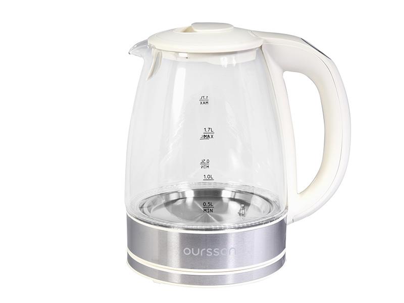 Изображение Электрический чайник Oursson EK1744GD/IV (2200 Вт/1,7 л /стекло, пластик/слоновая кость)