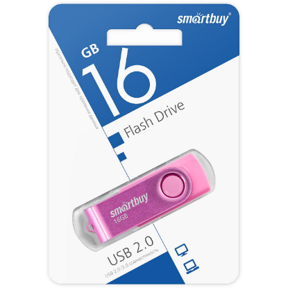 Изображение USB flash SmartBuy Twist,(USB 2.0/16 Гб)-розовый (SB016GB2TWP)