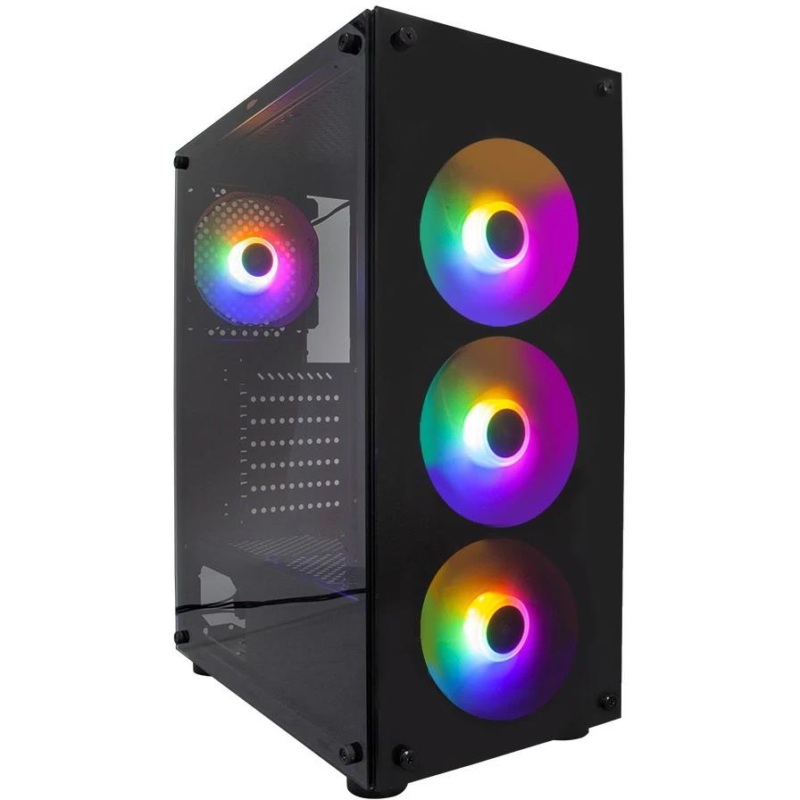 Изображение Корпус 1STPLAYER FIRE DANCING V3-B (mATX, ATX, Mini-ITX, черный, без БП)/(V3-B-4F1)