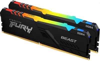 Изображение Оперативная память 2x32 GB DDR4 Kingston Fury Beast RGB (25600 МБ/с, 3200 МГц, CL16)