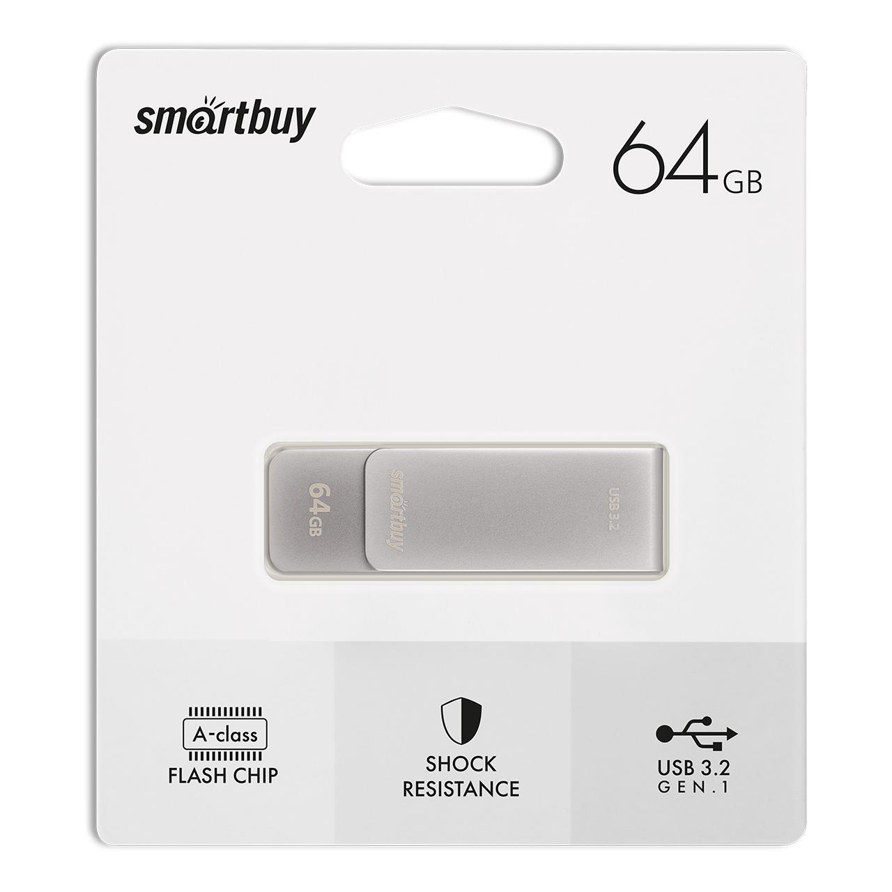 Изображение USB flash SmartBuy M1,(USB 3.2/64 Гб)-серый (SB064GM1G)