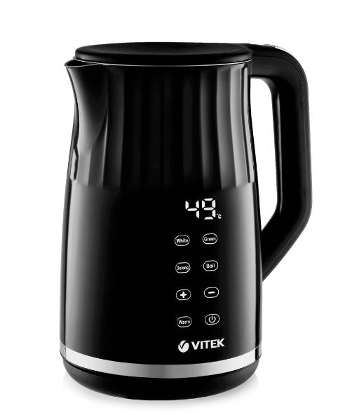 Изображение Электрический чайник VITEK VT-8826 MC (2200 Вт/1,7 л /пластик, нержавеющая сталь/черный)