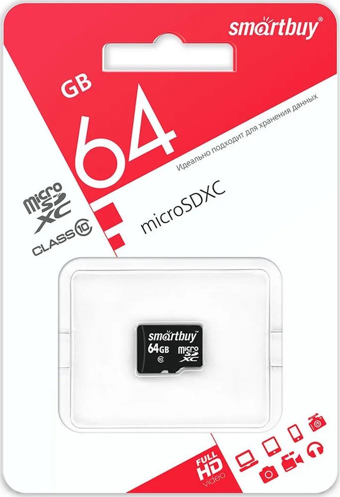 Изображение Карта памяти SmartBuy MicroSDXC Class 10 64 Гб  SB64GBSDCL10-00LE