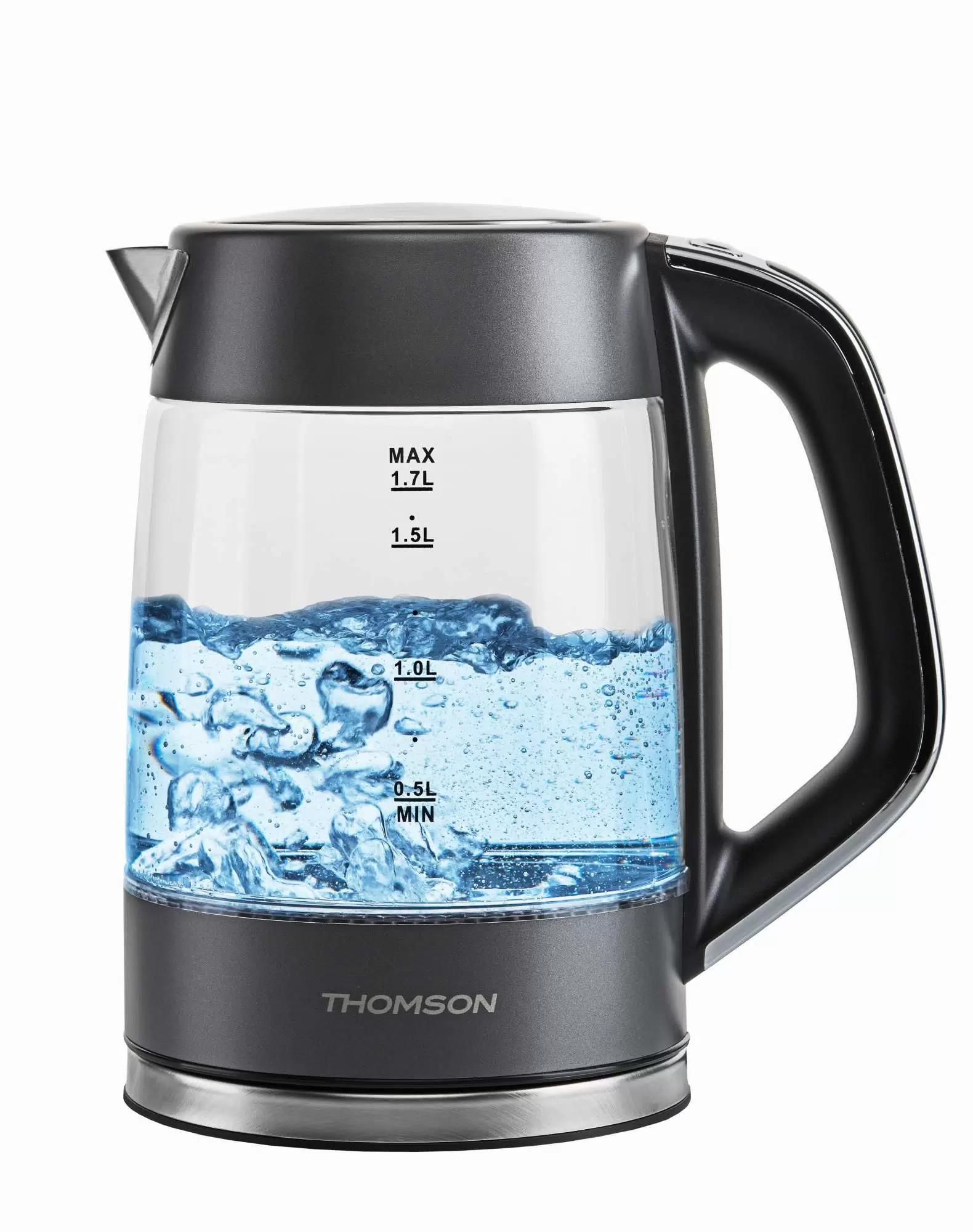 Изображение Электрический чайник Thomson K20ES-2002 (2000 Вт/1,7 л /стекло, металл/серый)