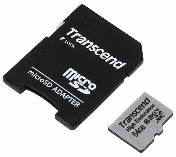 Изображение Карта памяти Transcend MicroSDXC Class 10 64 Гб адаптер на SD TS64GUSDXC10V