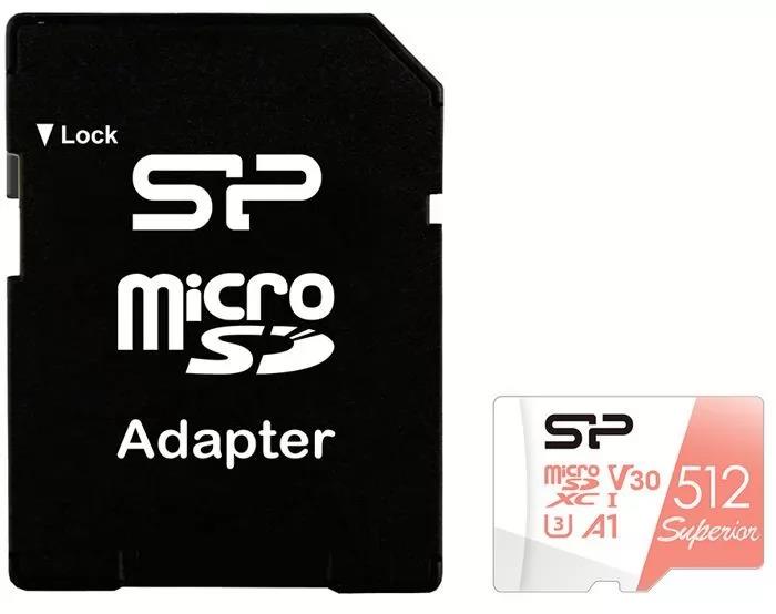 Изображение Карта памяти Silicon Power MicroSDXC Superior A1 Class 10 512 Гб адаптер на SD SP512GBSTXDV3V20SP