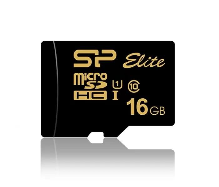 Изображение Карта памяти Silicon Power MicroSDHC Elite Gold Class 10 16 Гб адаптер на SD SP016GBSTHBU1V1GSP