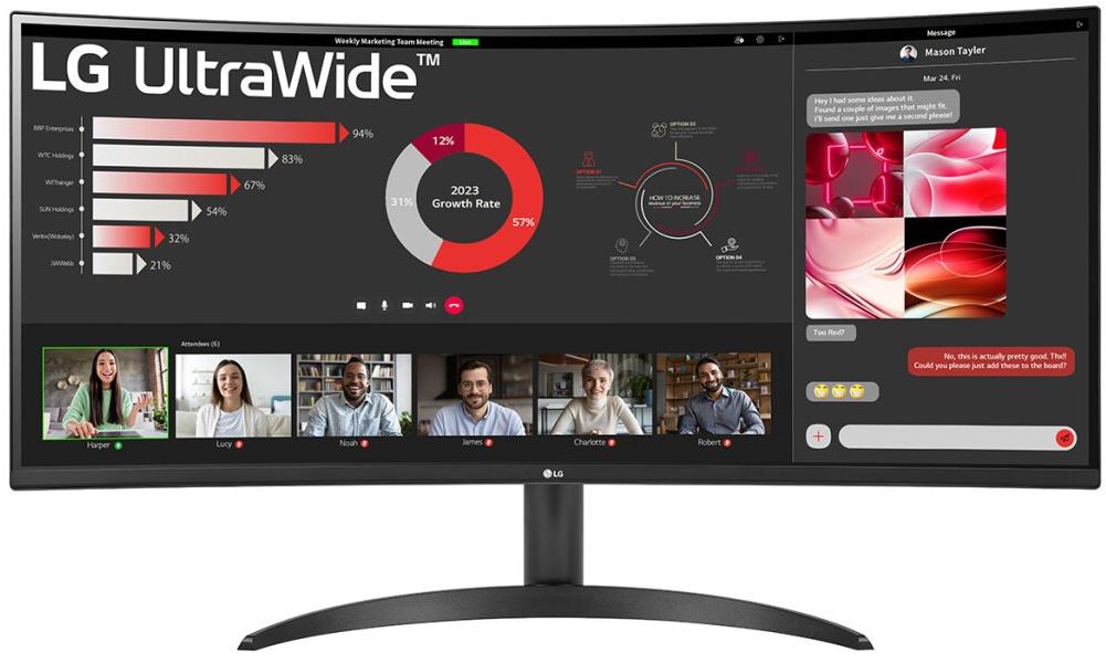 Изображение Монитор LG 34WR50QC-B UltraWide (34 "/3440x1440/TFT *VA)