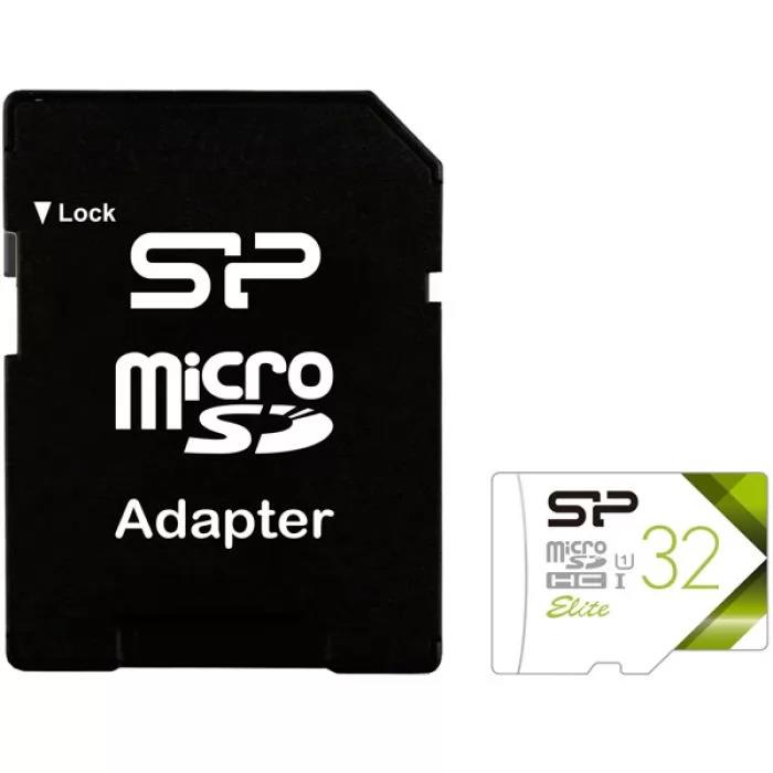 Изображение Карта памяти Silicon Power MicroSDHC Elite Class 10 32 Гб адаптер на SD SP032GBSTHBU1V21SP