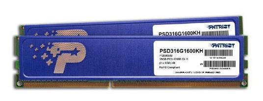 Изображение Оперативная память 2х8 GB DDR3 Patriot Signature (12800 МБ/с, 1600 МГц, CL11)