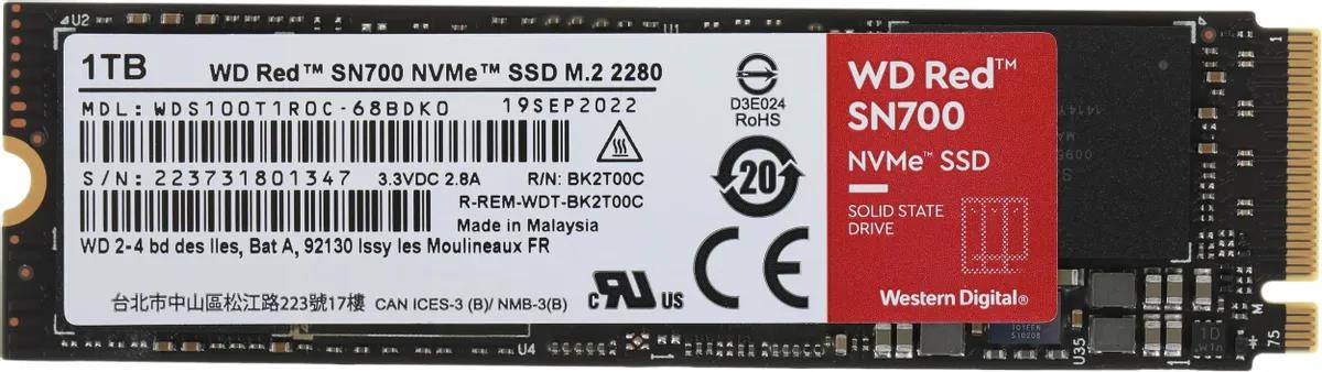 Изображение SSD диск Western Digital Red SN700 100 Гб 2280 (WDS100T1R0C)