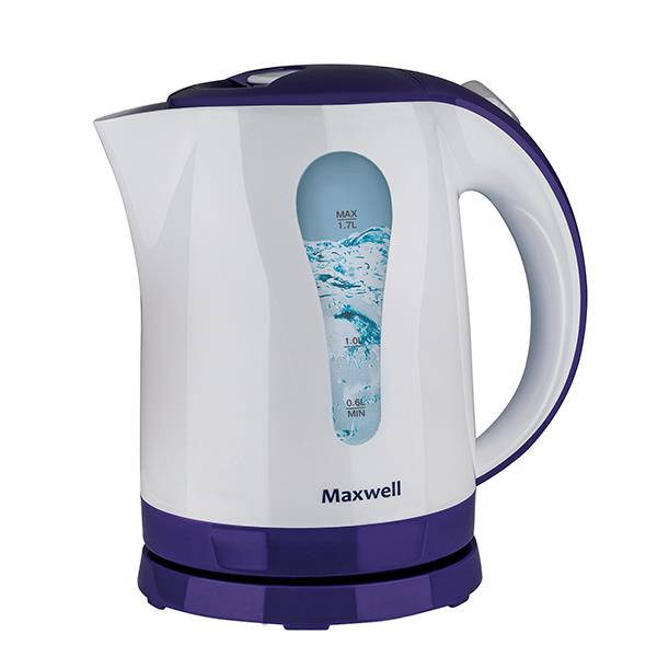 Изображение Электрический чайник Maxwell MW-1096 (2200 Вт/1,7 л /пластик/белый, фиолетовый)