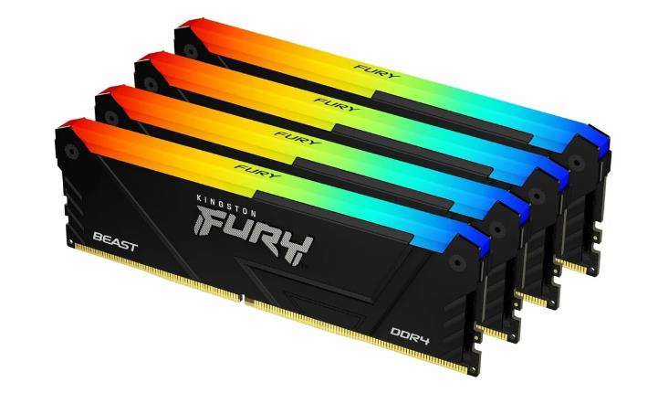 Изображение Оперативная память 4x32 GB DDR4 Kingston Fury Beast Black RGB (21300 МБ/с, 2666 МГц, CL16)