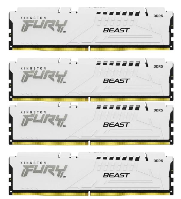 Изображение Оперативная память 4x16 GB DDR5 Kingston Fury Beast White (48000 Мб/с, 6000 МГц, CL40)